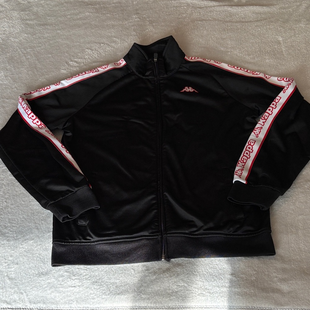 Kappa Men's Full Zip Track Jacket Black Size XL EUC